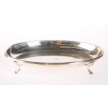 AN OVAL SILVER DISH