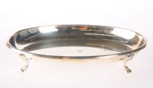 AN OVAL SILVER DISH