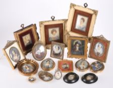 EIGHTEEN 20TH CENTURY PORTRAIT MINIATURES