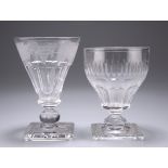 TWO STUART CRYSTAL RUMMERS, IN EARLY 19TH CENTURY STYLE