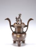 A CHINESE BRONZE TRIPOD CENSER, IN THE MING STYLE