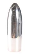 A SILVER-PLATED BULLET-SHAPED COCKTAIL SHAKER
