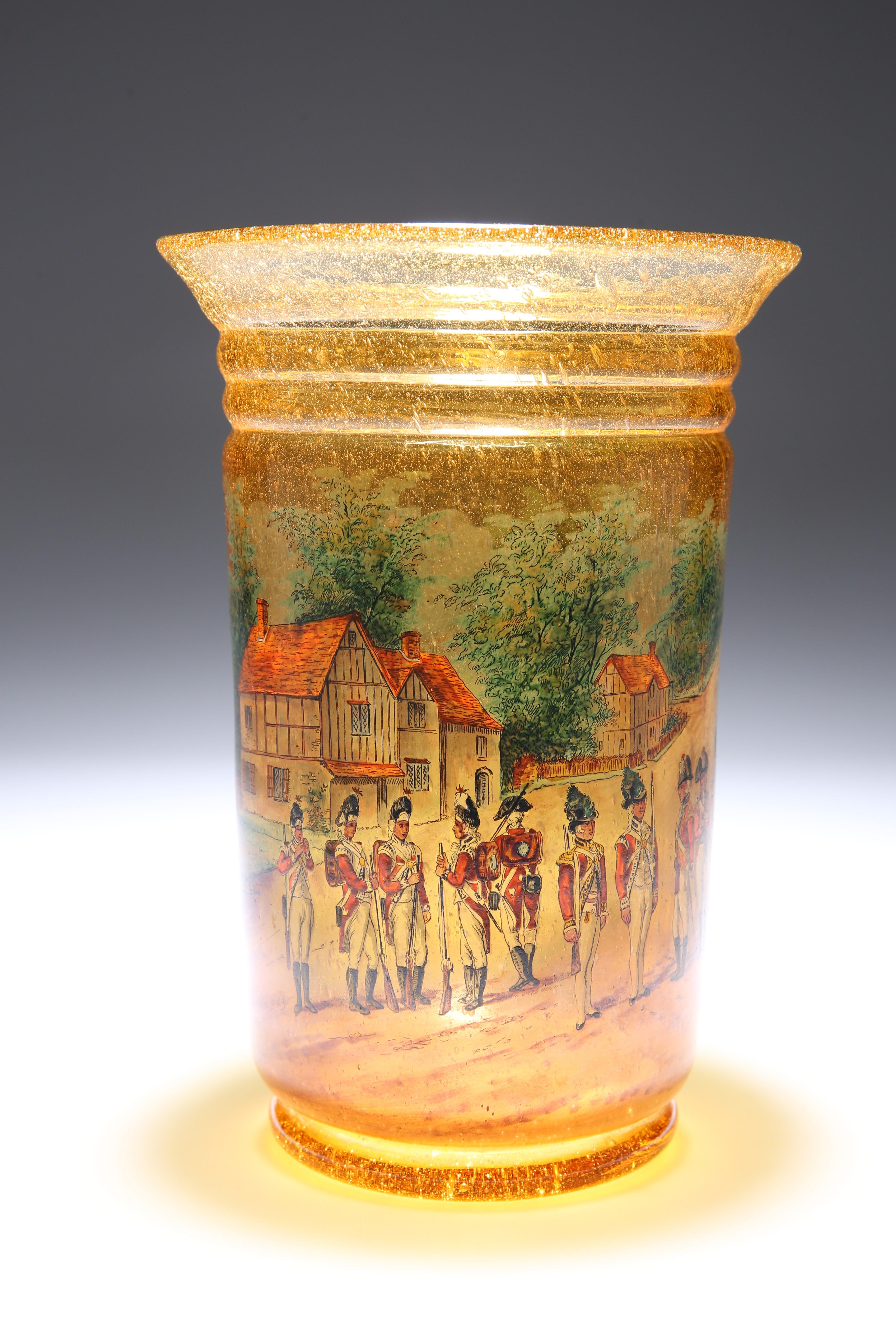 AN AMBER FLECKED VASE - Image 2 of 4