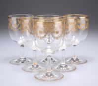 A SET OF SIX GILDED DRINKING GLASSES