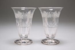 A PAIR OF GLASS TASTING BEAKERS, CIRCA 1875