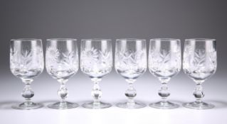 A SET OF SIX CUT-GLASS WINES