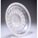A RARE CRIZZLED GLASS DISH, POSSIBLY BY GEORGE RAVENSCROFT