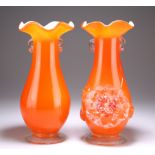 TWO GLASS VASES