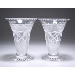 A PAIR OF VICTORIAN CUT-GLASS VASES