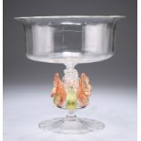 A MURANO GLASS PEDESTAL BOWL