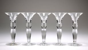 A SET OF FIVE DUTCH WYNAND FOCKINK TASTING GLASSES