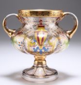 A BOHEMIAN STEINSCHONAU ART NOUVEAU TWO-HANDLED GLASS CUP