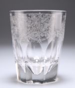 A VICTORIAN GLASS TUMBLER CUP, POSSIBLY BY THOMAS SUTHERLAND