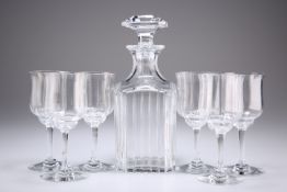 A BACCARAT CRYSTAL DECANTER AND STOPPER WITH SIX GLASSES