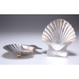 A PAIR OF AMERICAN SILVER SHELL-FORM DISHES, by Tiffany & Co