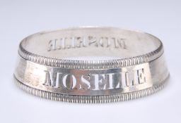 A RARE GEORGE III SILVER BOTTLE COLLAR