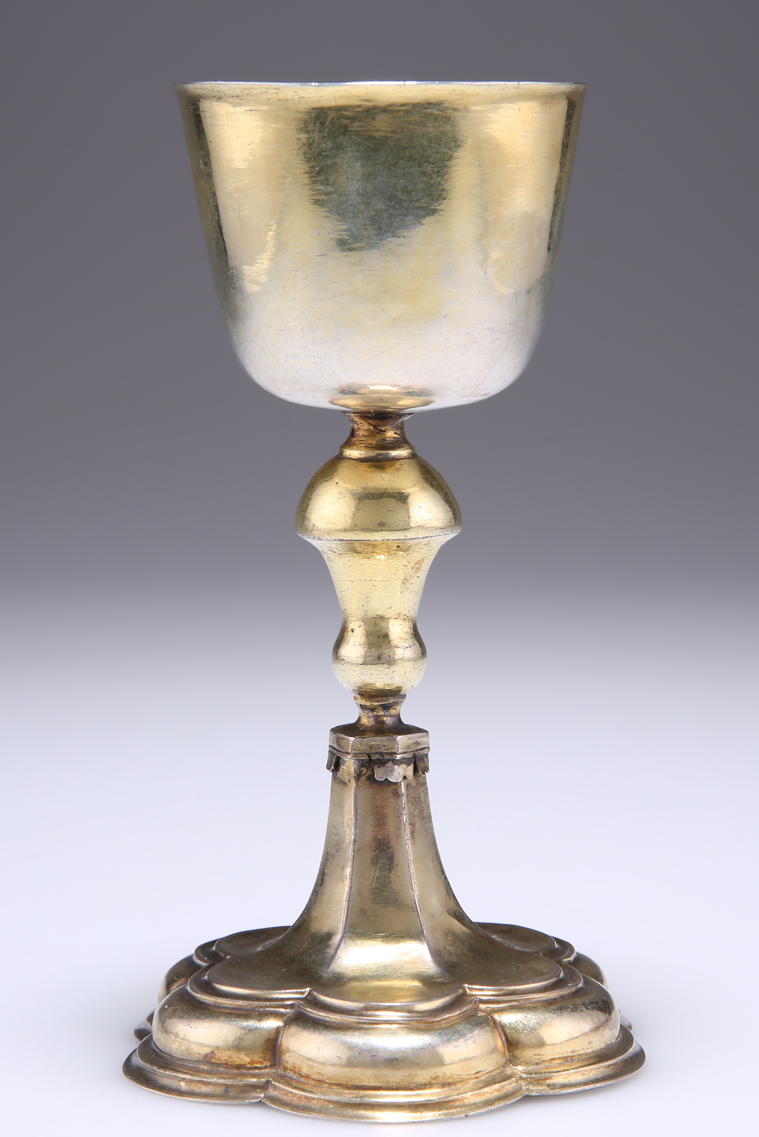 A GERMAN SILVER-GILT TRAVELLING CHALICE