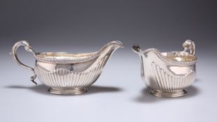 A PAIR OF GEORGE III SILVER SAUCEBOATS