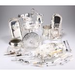 A GROUP OF SILVER AND PLATE