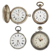 A GROUP OF FOUR POCKET WATCHES