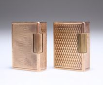 TWO DUPONT GOLD-PLATED LIGHTERS