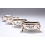 A SET OF FOUR VICTORIAN SILVER SALTS