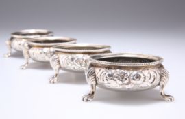 A SET OF FOUR VICTORIAN SILVER SALTS