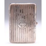 A RARE GEORGE VI SILVER STAMP AND CARD CASE COMBINATION