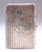 A RARE GEORGE VI SILVER STAMP AND CARD CASE COMBINATION