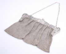 A CONTINENTAL SILVER MESH EVENING BAG