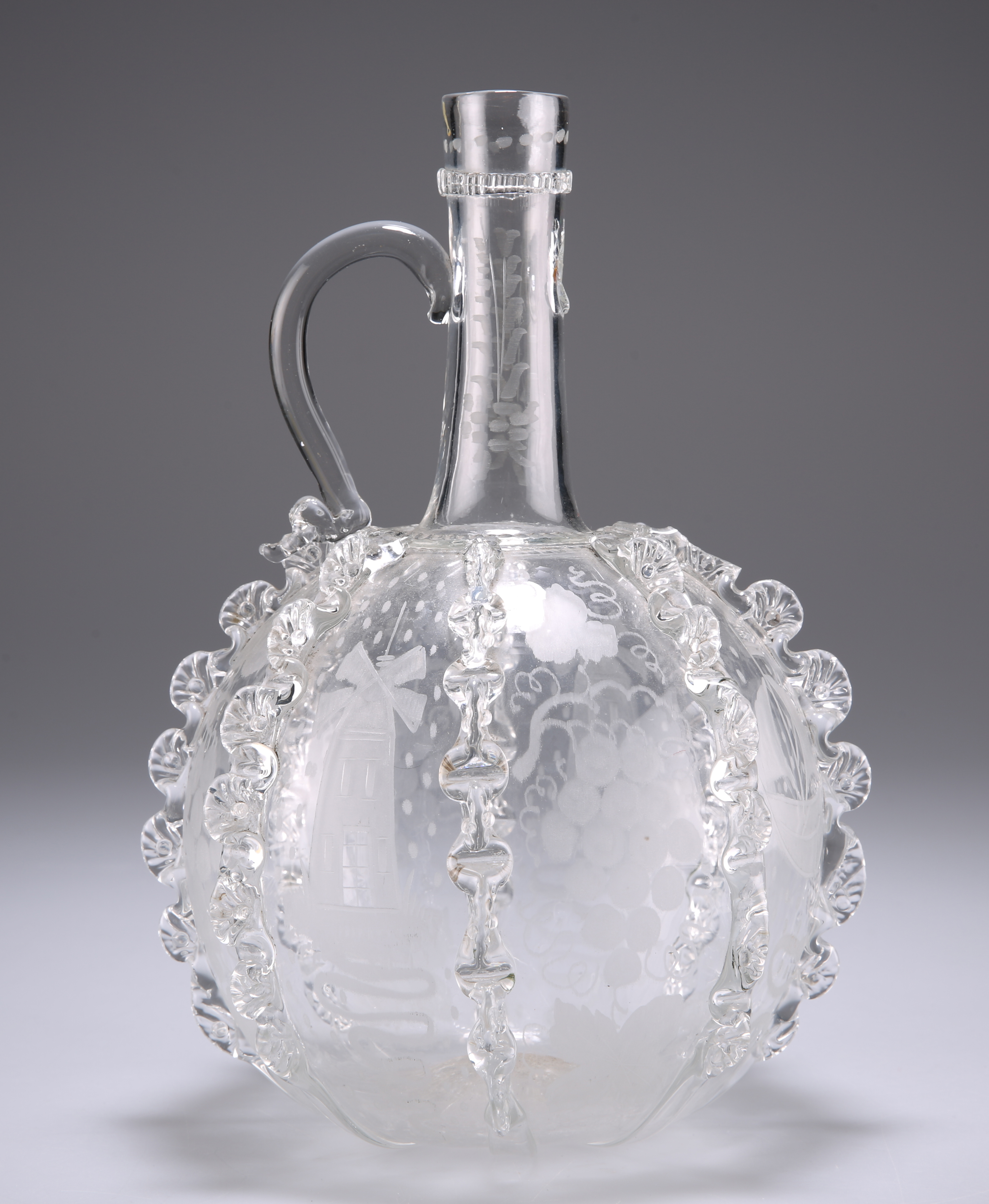 A BULBOUS CONTINENTAL FLAGON, CIRCA 1820 - Image 2 of 3