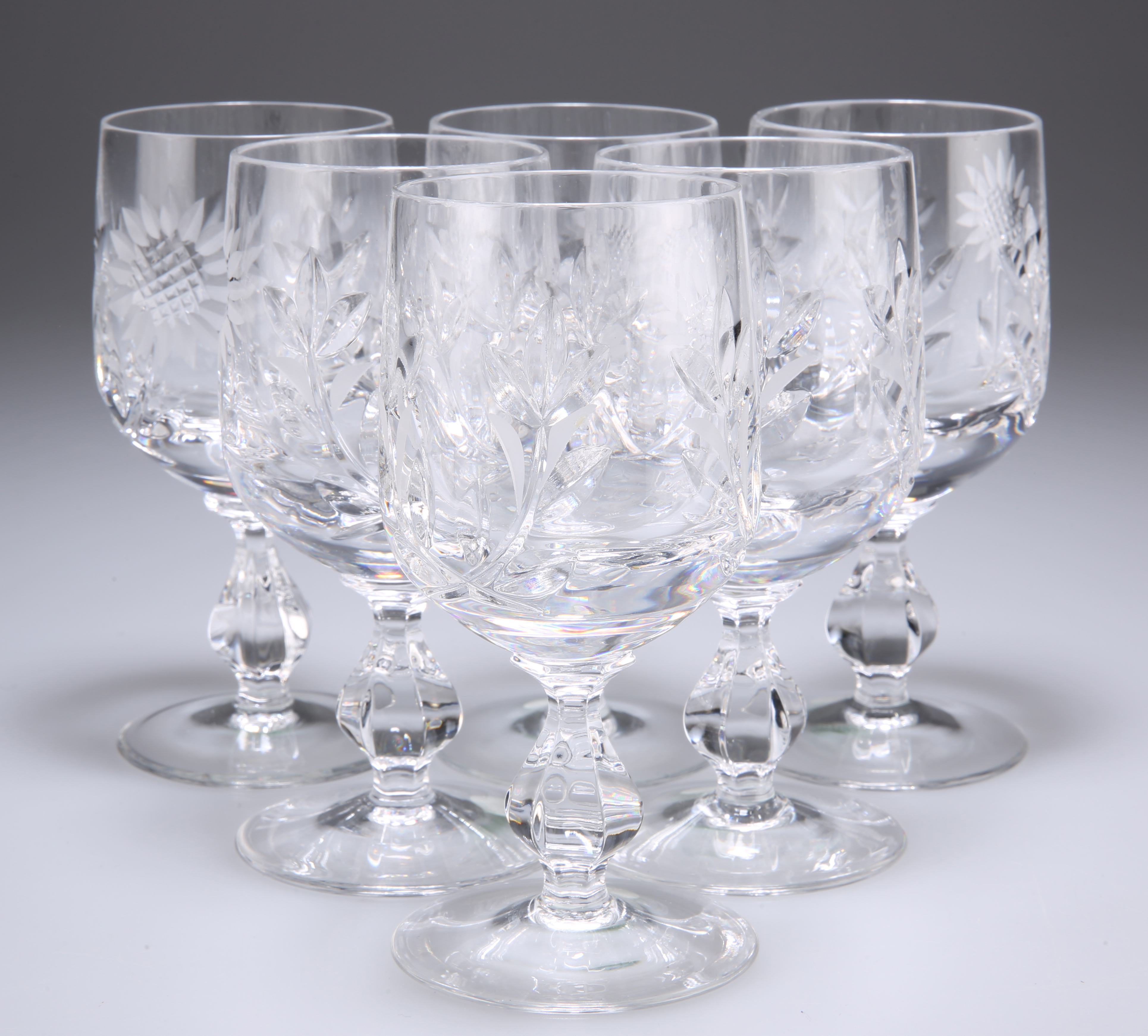 A SET OF SIX CUT-GLASS WINES - Image 2 of 2