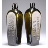 A PAIR OF DUTCH GENEVA GIN BOTTLES