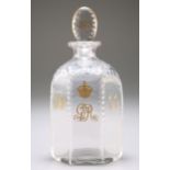 A GEORGE V GLASS CORONATION DECANTER