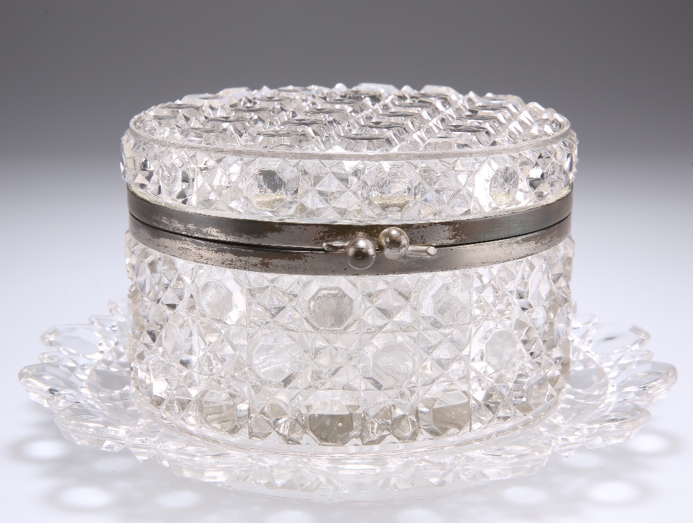 A BACCARAT GLASS CASKET ON STAND, CIRCA 1880