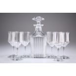 A BACCARAT CRYSTAL DECANTER AND STOPPER WITH SIX GLASSES