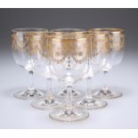 A SET OF SIX GILDED DRINKING GLASSES