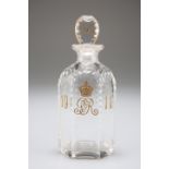 A GEORGE V GLASS CORONATION LIQUEUR DECANTER