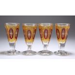 A SET OF FOUR BOHEMIAN DRINKING GLASSES, 19TH CENTURY