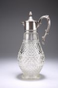 A SILVER-PLATE MOUNTED CLARET JUG