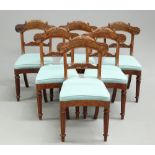 A SET OF SIX VICTORIAN MAHOGANY DINING CHAIRS