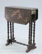A 1920S CHINOISERIE LACQUER DROP LEAF OCCASIONAL TABLE