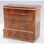 A 19TH CENTURY CONTINENTAL MAHOGANY SECRETAIRE CHEST