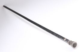 A RARE EBONISED CANE WITH INSET WATCH