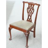 A LATE 19TH CENTURY MAHOGANY CHIPPENDALE STYLE CHAIR