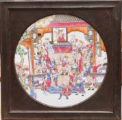 A 19TH CENTURY CHINESE FAMILLE ROSE PORCELAIN PANEL