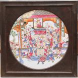 A 19TH CENTURY CHINESE FAMILLE ROSE PORCELAIN PANEL