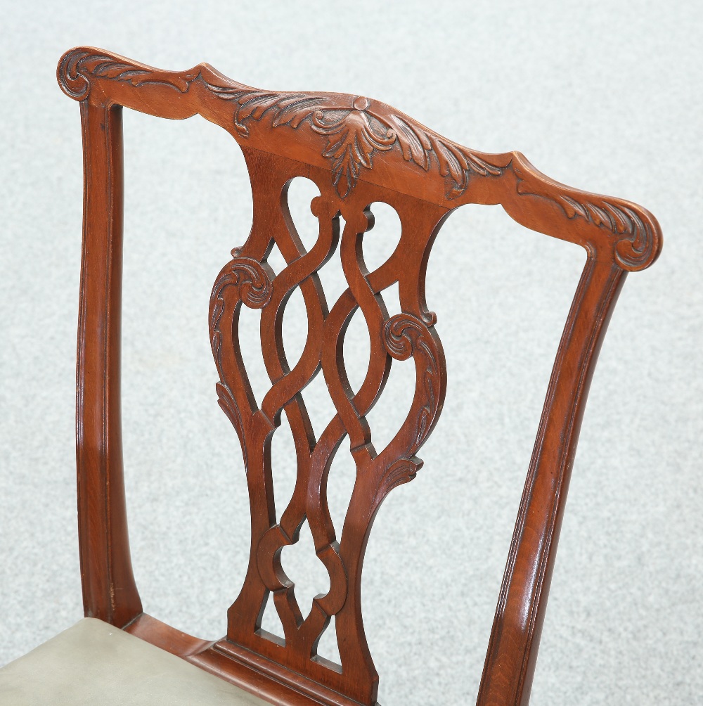 A LATE 19TH CENTURY MAHOGANY CHIPPENDALE STYLE CHAIR - Image 3 of 3