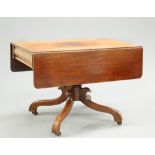 A 19TH CENTURY MAHOGANY DROP-LEAF BREAKFAST TABLE