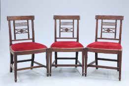 A SET OF THREE GEORGE III MAHOGANY 'WHITEHAVEN' DINING CHAIRS